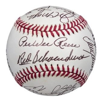 1992 Hall of Famers Multi Signed ONL White Baseball With 14 Signatures Including Morgan, Bench, & Seaver (Doerr Family LOA) 
